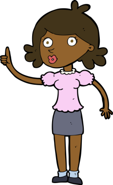 Bir insan tarafından çizilmiş bir fikri olan karikatür kadın.