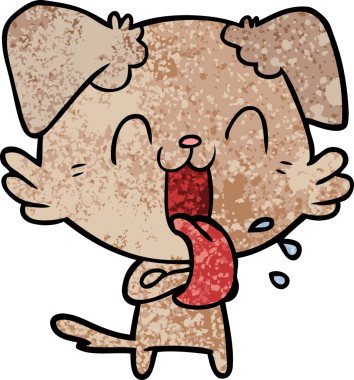 Bir insan tarafından çizilmiş nefes nefese bir köpek.