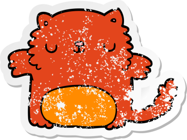 Bir insan tarafından çizilmiş karikatür bir kedinin sıkıntılı çıkartması.