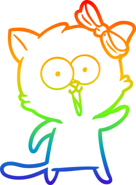 gökkuşağı gradyanı çizimi bir insan tarafından çizilmiş çizgi film kedisi