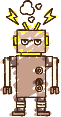 Bir insan tarafından çizilen robot tebeşiri.