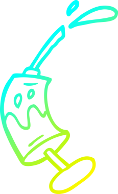 Bir insan tarafından çizilen kan şırıngasının soğuk gradyan çizgisi