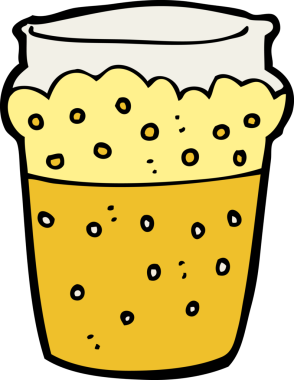 Bir insan tarafından çizilmiş bir bardak bira.