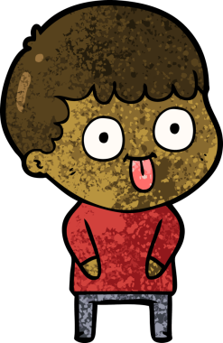 cartoon dumb kid drawn by a human