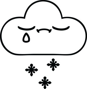 Bir insan tarafından çizilmiş fırtına kar bulutu çizimi