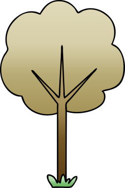 bir insan tarafından çizilmiş gölgelenmiş tuhaf karikatür ağacı