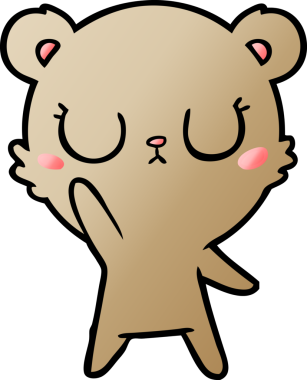 Bir insan tarafından çizilmiş barışçıl çizgi film ayısı.