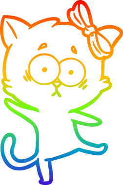 gökkuşağı gradyanı çizimi bir insan tarafından çizilmiş çizgi film kedisi