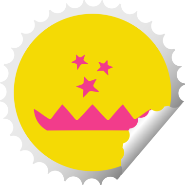 Bir insan tarafından çizilmiş sihirli nilüfer çiçeğinin dairesel kabuk soyucu karikatürü.