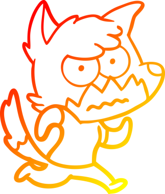 Bir insan tarafından çizilmiş kızgın tilki çizgi çizimi.