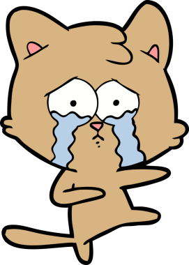 Bir insan tarafından çizilmiş çizgi film kedisi.