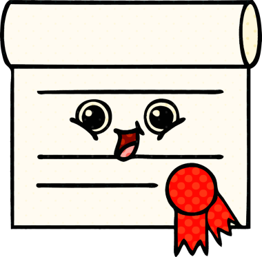 bir insan tarafından çizilmiş bir sertifikanın çizgi roman tarzı