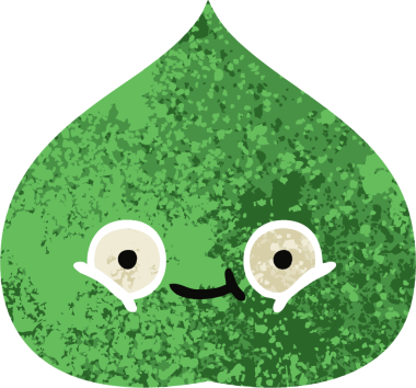 Bir insan tarafından çizilmiş dışavurumsal yaprağın retro çizim tarzı karikatürü