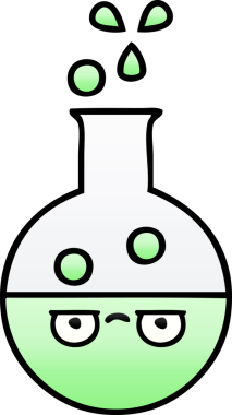 Bir insan tarafından çizilmiş bir test tüpünün gölgeli çizgi filmi.