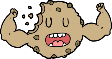 bir insan tarafından çizilmiş güçlü bir kurabiye.