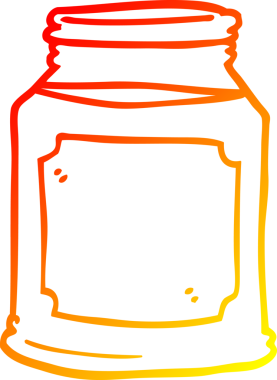 Kavanozda bir insan tarafından çizilmiş karikatür sıvısının sıcak gradyanı.