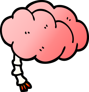 bir insan tarafından çizilen vektör gradyan çizim karikatürü beyni