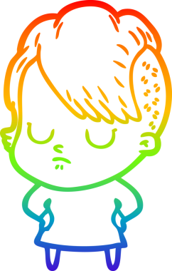 gökkuşağı gradyan çizimi bir insan tarafından çizilmiş bir karikatür kadın