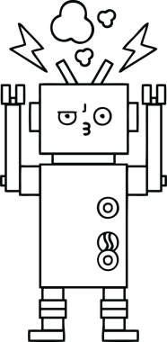 Bir insan tarafından çizilmiş robot çizimi