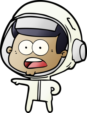 Karikatür bir insan tarafından çizilen astronotu şaşırttı.