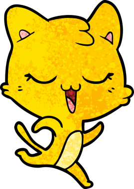 Bir insan tarafından çizilmiş çizgi film kedisi.