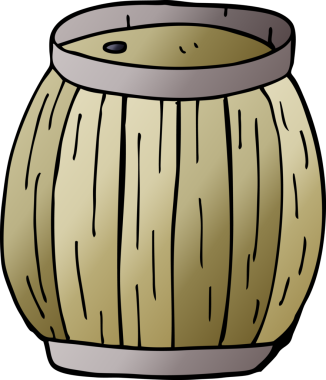 Bir insan tarafından çizilmiş bira fıçısı.