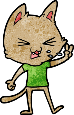 Bir insan tarafından çizilmiş kedi tıslaması.