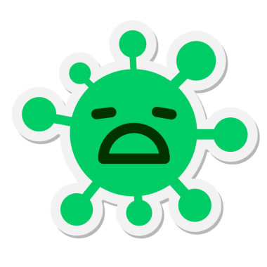 bir insan tarafından çizilmiş depresif virüs etiketi