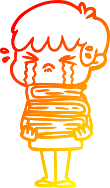 Bir insan tarafından çizilmiş, ağlayan bir çizgi film çocuğu çizimi.