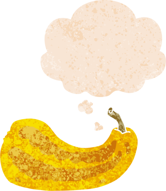 Düşünce baloncuklu karikatür grunge sıkıntılı retro dokuma tarzı bir insan tarafından çizilmiş