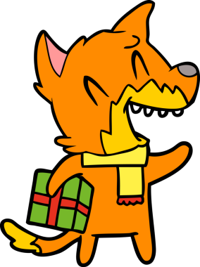 Bir insan tarafından çizilmiş tilki çizgi film karakteri.
