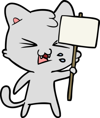 Bir insan tarafından çizilmiş kedi tıslaması.