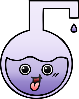 Bir insan tarafından çizilen bilimsel bir deneyin gölgelenmiş karikatürü.