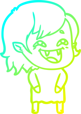 Bir insan tarafından çizilmiş gülen vampir kız çizgi filmi.