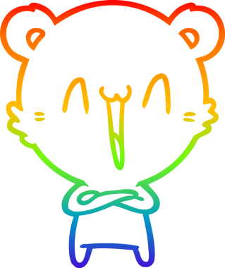 gökkuşağı gradyanı çizimi bir insan tarafından çizilmiş mutlu ayı karikatürü