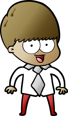 Bir insan tarafından çizilmiş mutlu çizgi film çocuğu.