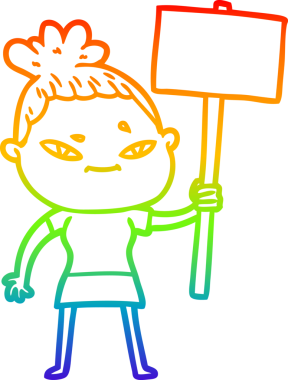 gökkuşağı gradyan çizimi bir insan tarafından çizilmiş bir karikatür kadın