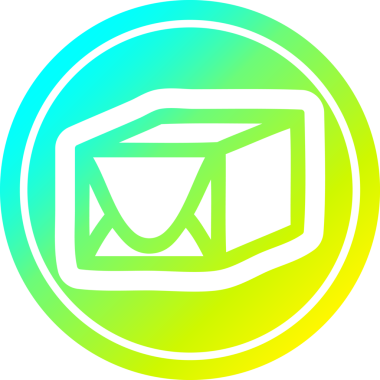 bir insan tarafından çizilen serin gradyan bitiş ile paketlenmiş dairesel simge