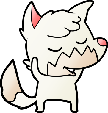 Bir insan tarafından çizilmiş dost canlısı çizgi film tilkisi