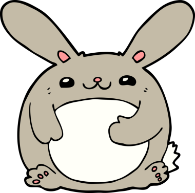 Bir insan tarafından çizilmiş çizgi film tavşanı