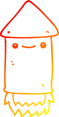 Bir insan tarafından çizilmiş bir havai fişeğin sıcak çizgi çizimi