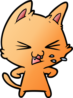 Bir insan tarafından çizilmiş kedi tıslaması.