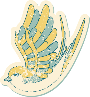 Bir insan tarafından çizilmiş bir kırlangıcın sembolik dövmesi.