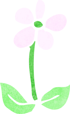 Bir insan tarafından çizilmiş karikatür çiçeği