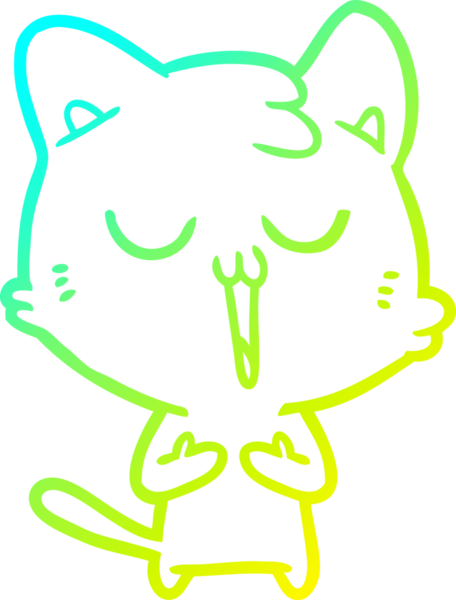 Bir insan tarafından çizilmiş çizgi film kedisinin soğuk çizgi çizimi.