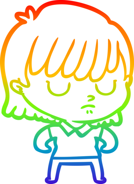 gökkuşağı gradyan çizimi bir insan tarafından çizilmiş bir karikatür kadın