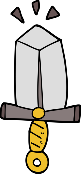 Bir insan tarafından çizilmiş bir kılıç.