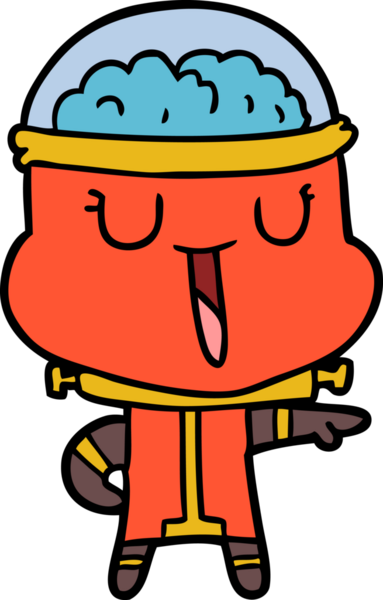 Bir insan tarafından çizilmiş mutlu çizgi film robotu