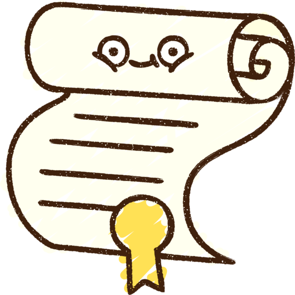 Bir insan tarafından çizilmiş Sertifika Tebeşiri