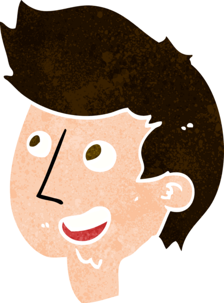 Bir insan tarafından çizilmiş mutlu çocuk yüzü.